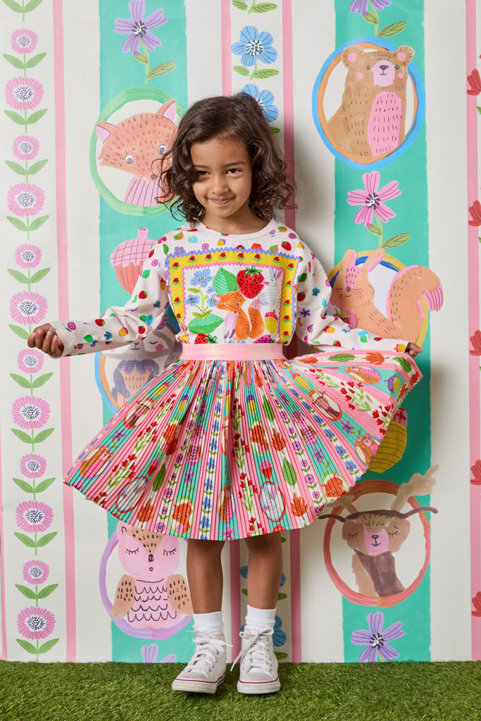 KIDS SHIRRING WAIST SKIRT 4-10 BY THE MEADOW