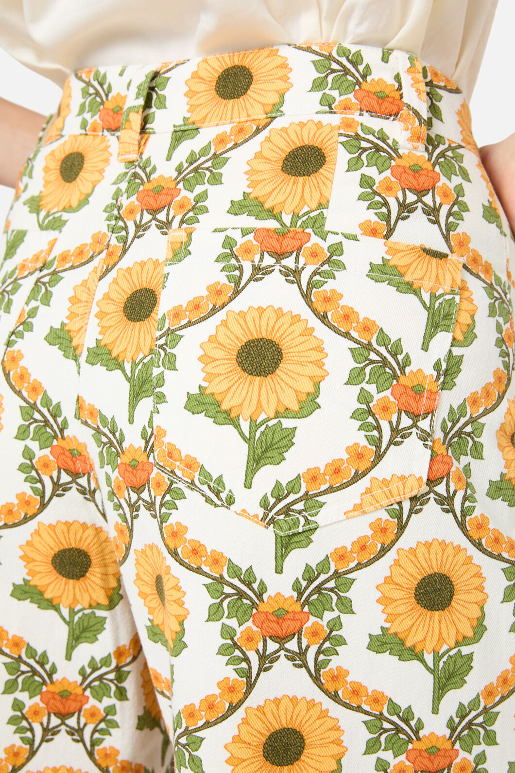 Princess Highway - Sunflower Printed Jean - cream