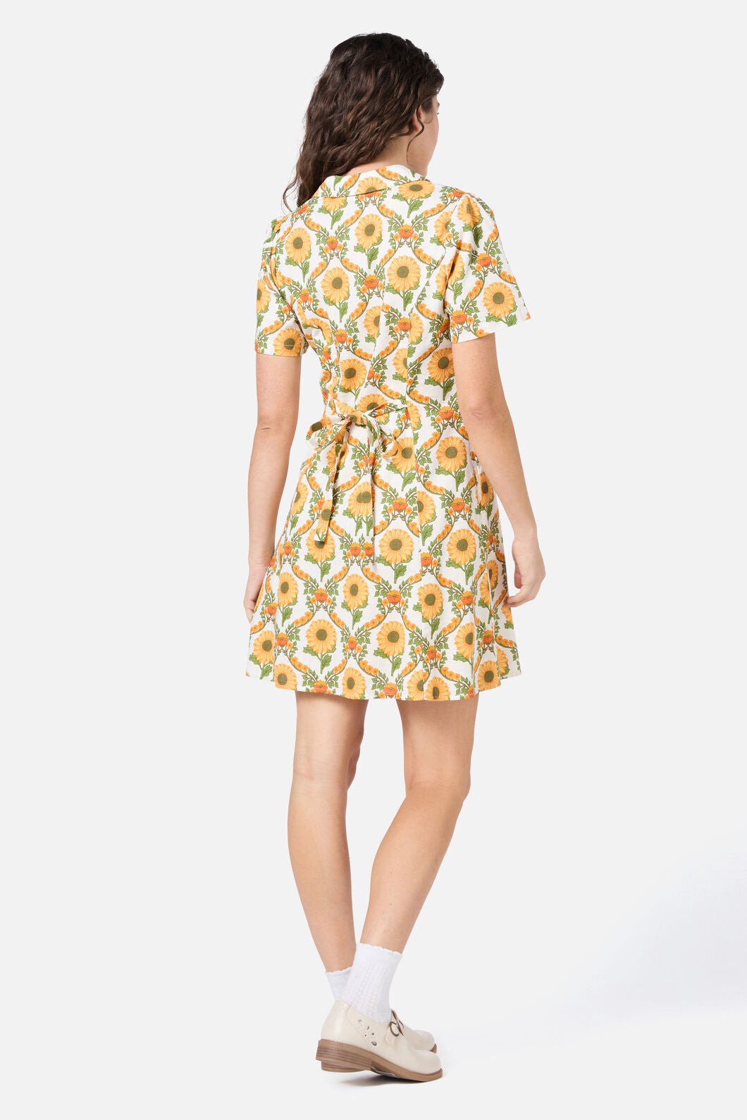 Princess Highway - Sunflower Mini Shirt Dress - cream