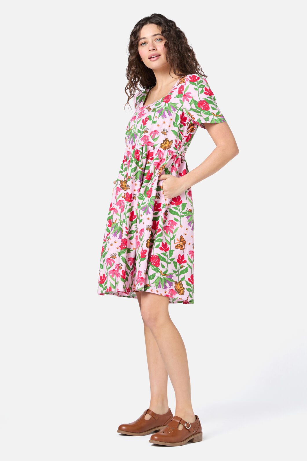 Princess Highway - Garden Party Smock Dress - soft-pink