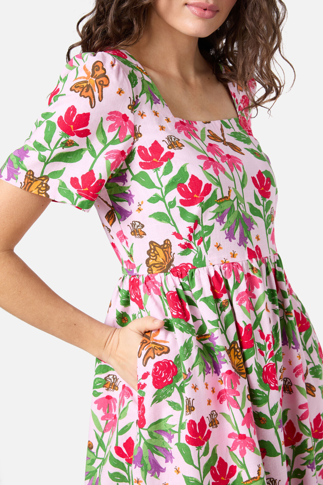 Princess Highway - Garden Party Smock Dress - soft-pink