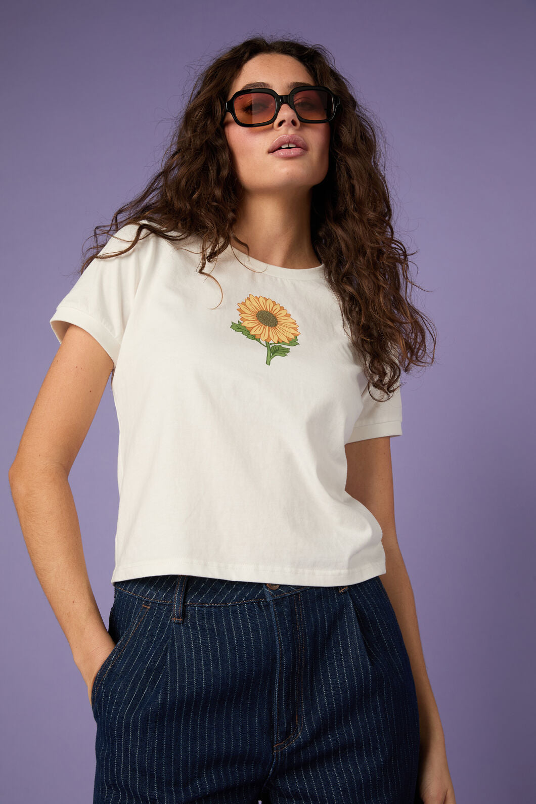Princess Highway - Sunflower Baby Tee - cream