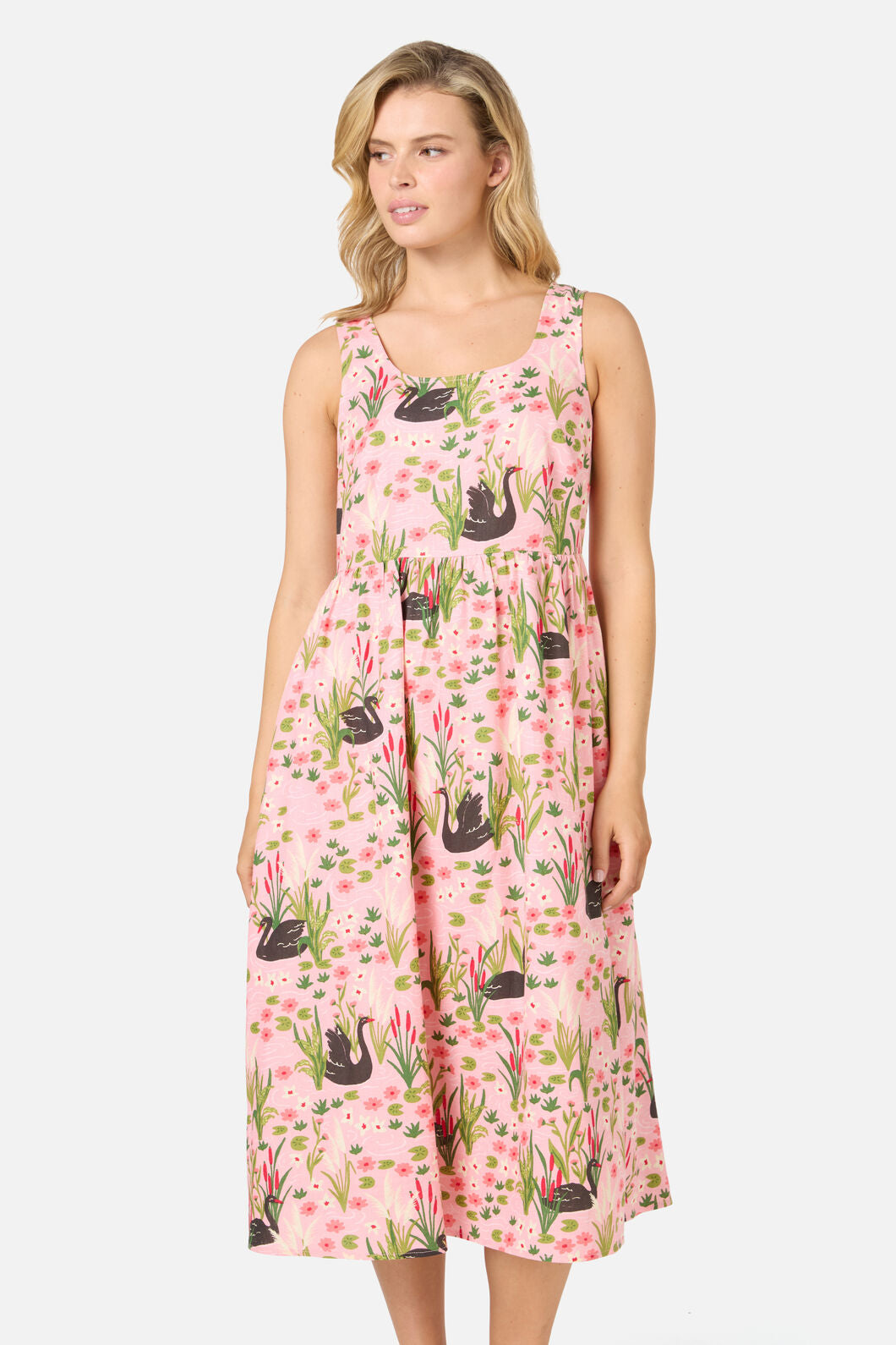 Princess Highway - Pretty Swan Midi Dress - pink