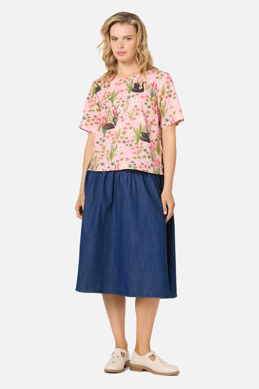 Princess Highway - Pretty Swan Short Sleeve Top - pink