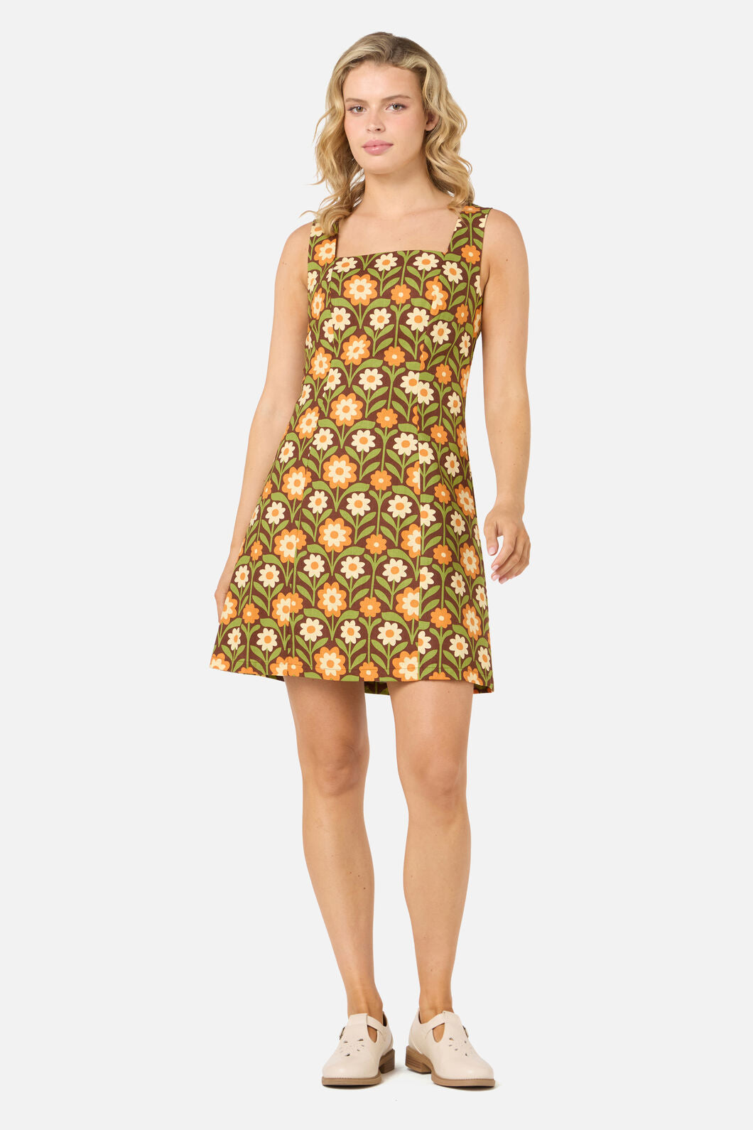 Princess Highway - Cleo Geo Mini Shift Dress - brown