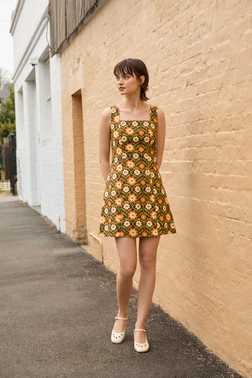 Princess Highway - Cleo Geo Mini Shift Dress - brown