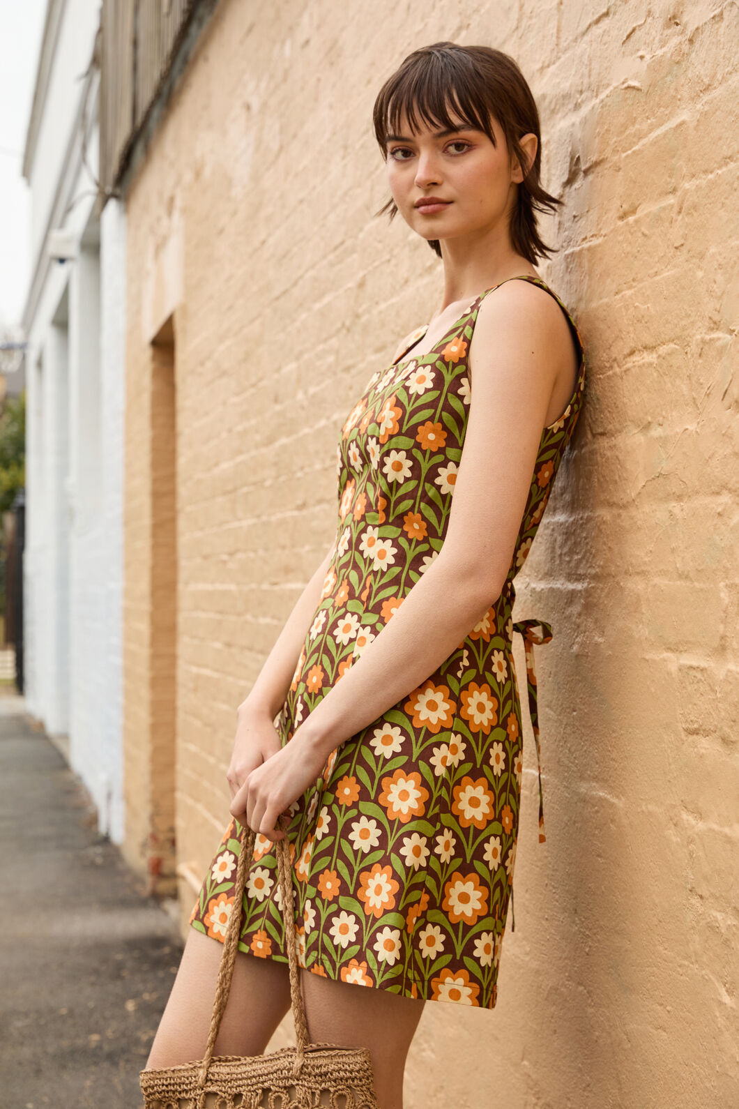 Princess Highway - Cleo Geo Mini Shift Dress - brown