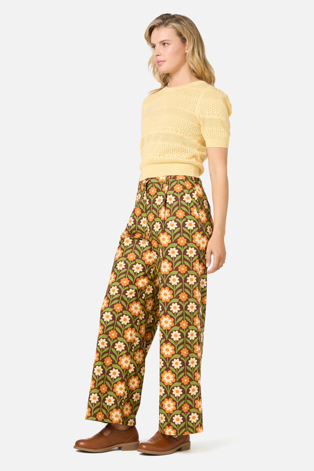 Princess Highway - Cleo Geo Relaxed Pant - brown