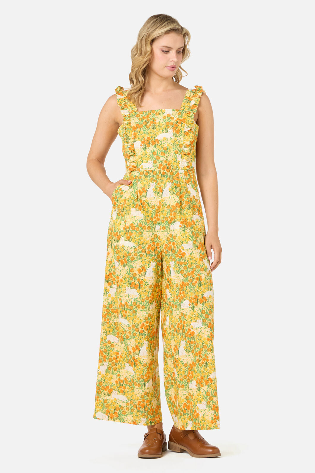 Princess Highway - Cat & Flora Tie Back Jumpsuit - orange
