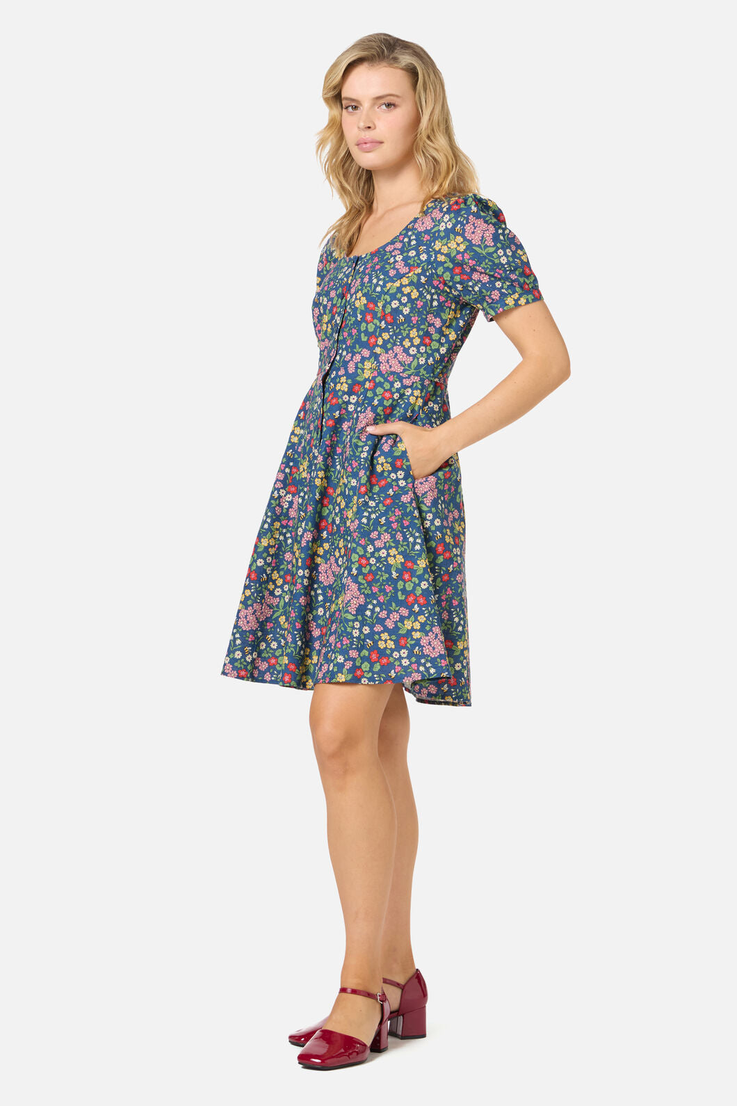 Princess Highway - Libby Bee Ditsy Mini Dress - blue