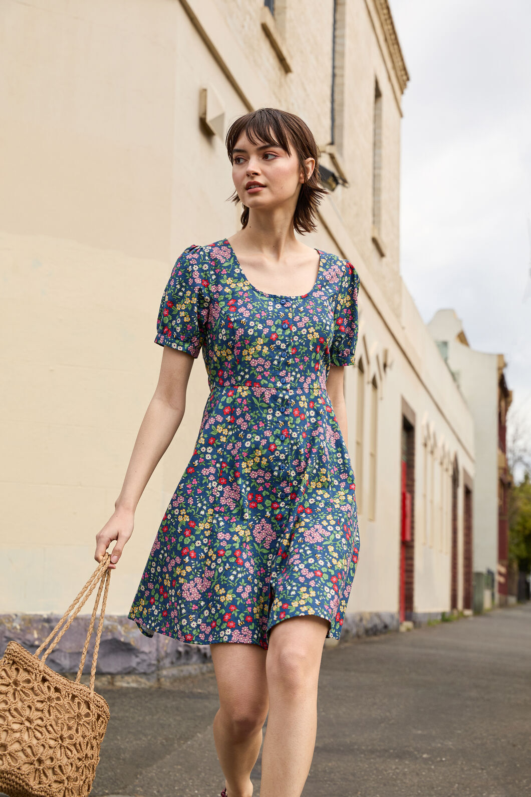 Princess Highway - Libby Bee Ditsy Mini Dress - blue