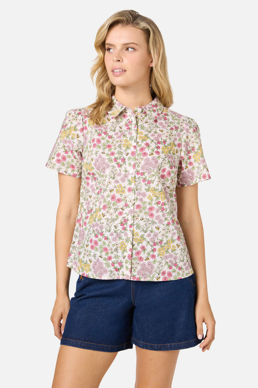 Princess Highway - Libby Bee Ditsy Shirt - cream