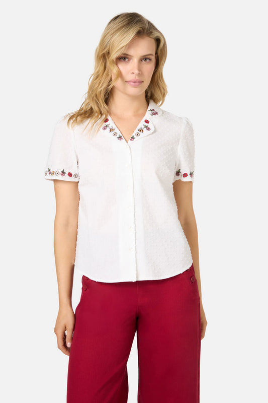 Princess Highway - Libby Bee Embroidered Blouse - cream