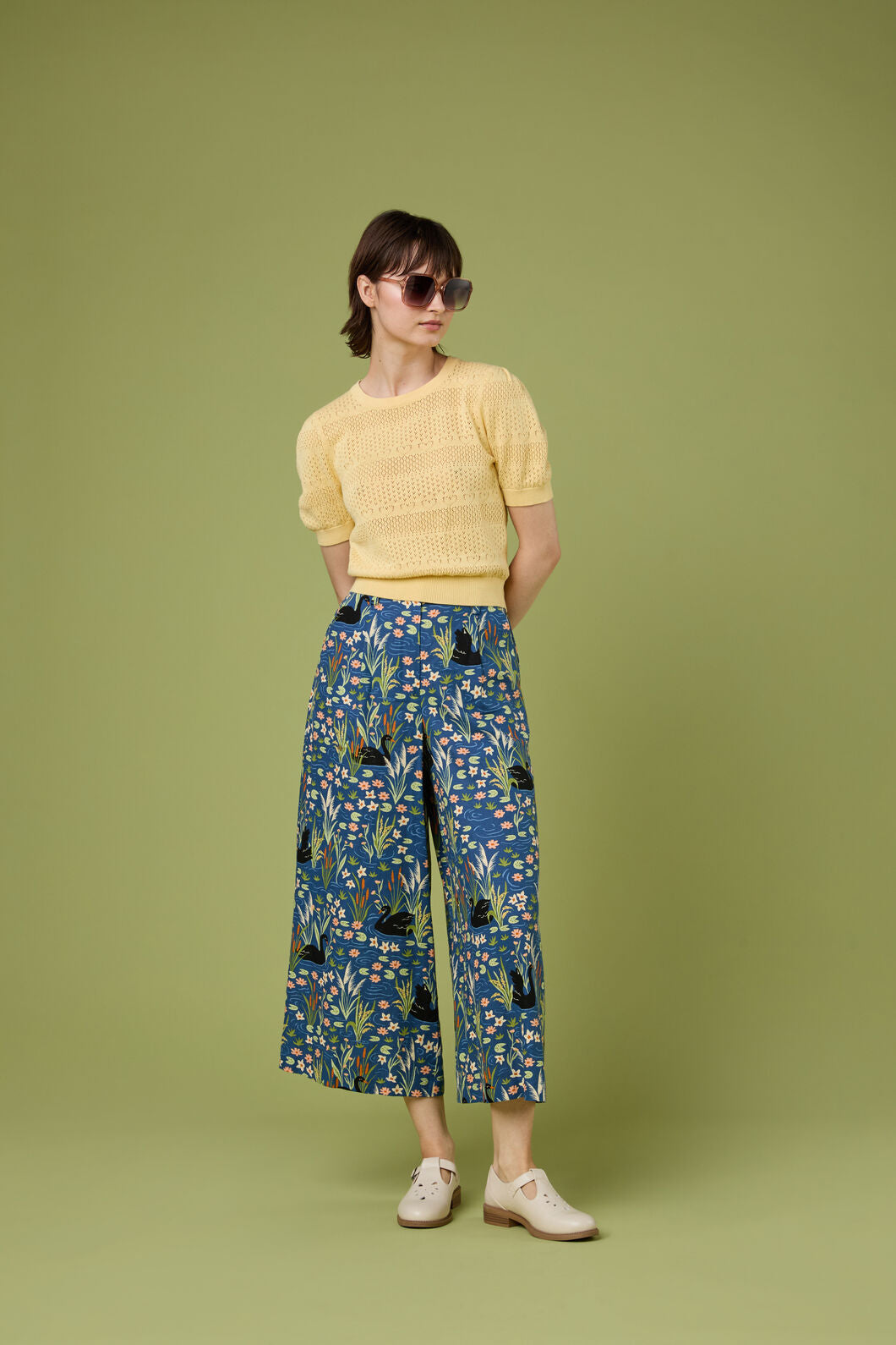 Princess Highway - Tamsin Lacey Heart Knit Top - lemon