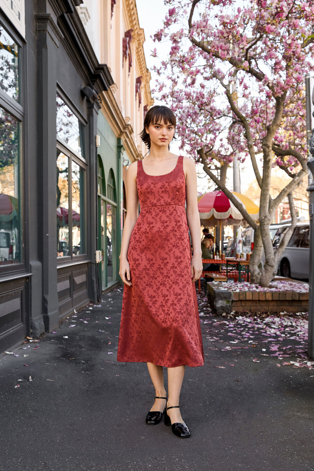 Roma Satin Embossed Midi Dress – Princess Highway