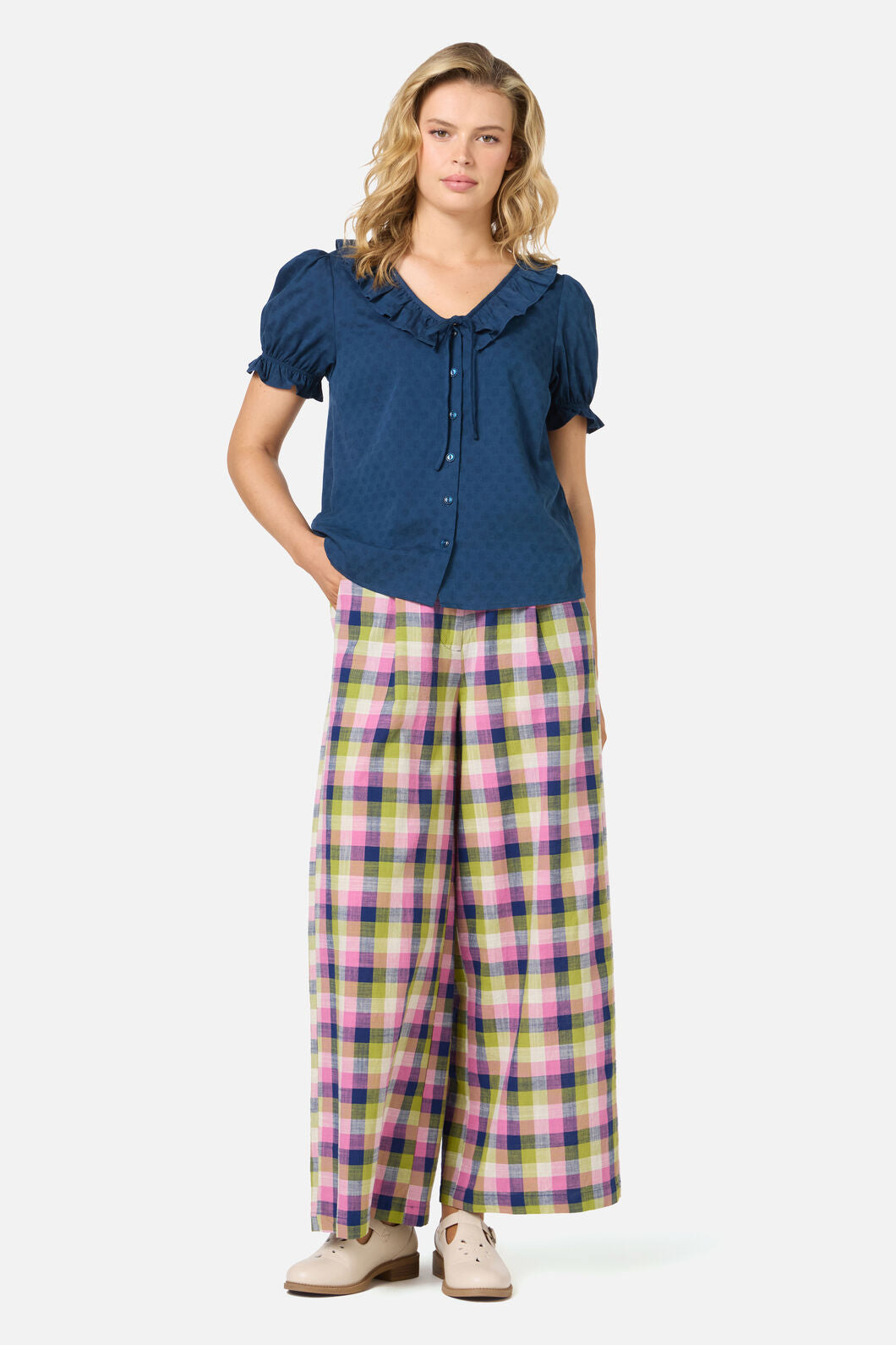 Princess Highway - Lulu Ruffle Blouse - navy