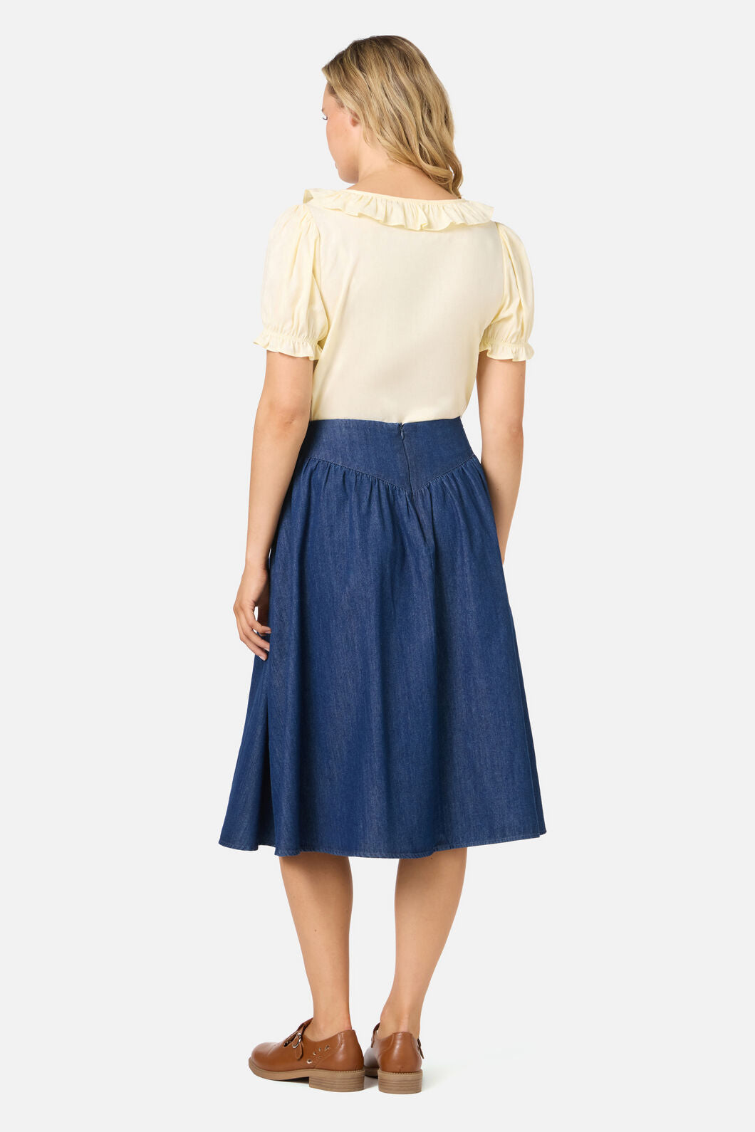 Princess Highway - Nellie Yoke Denim Skirt - blue-denim