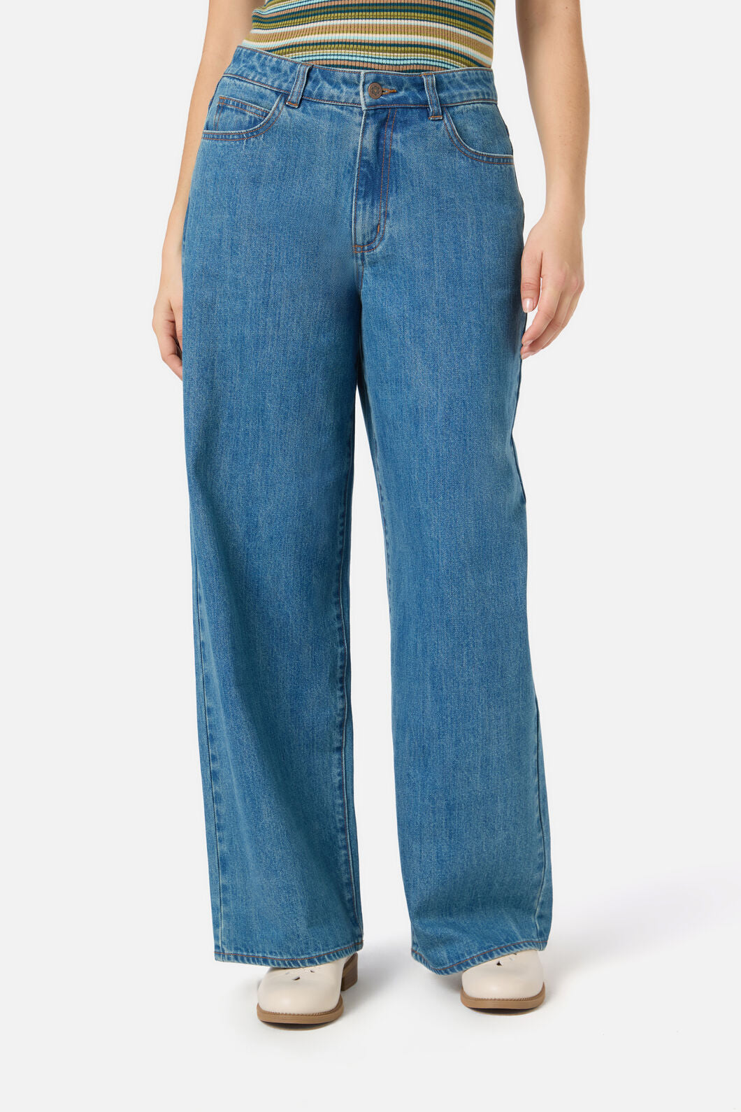 Princess Highway - Ivy Mid Rise Striaght Leg Jean - blue-denim