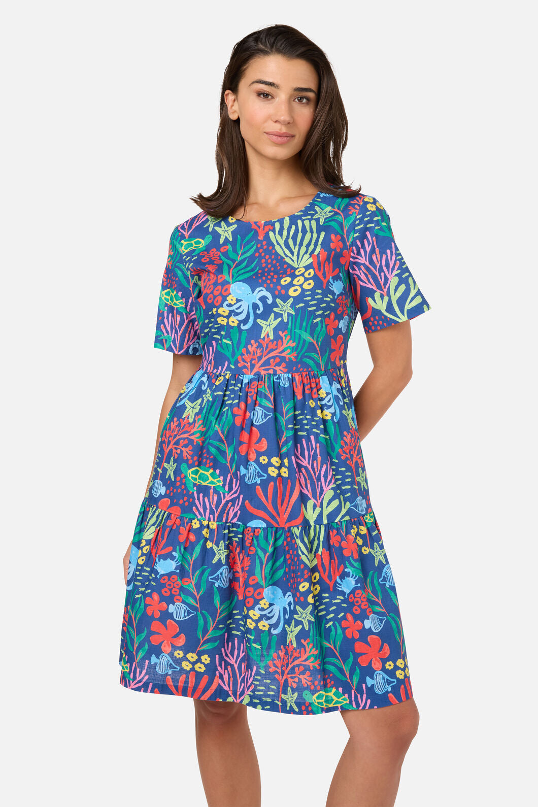 open lace back dress Coral Reef Smock Dress US