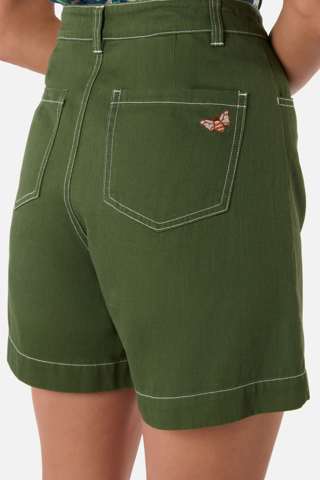 Princess Highway - Sammy Contrast Stitch Short - olive