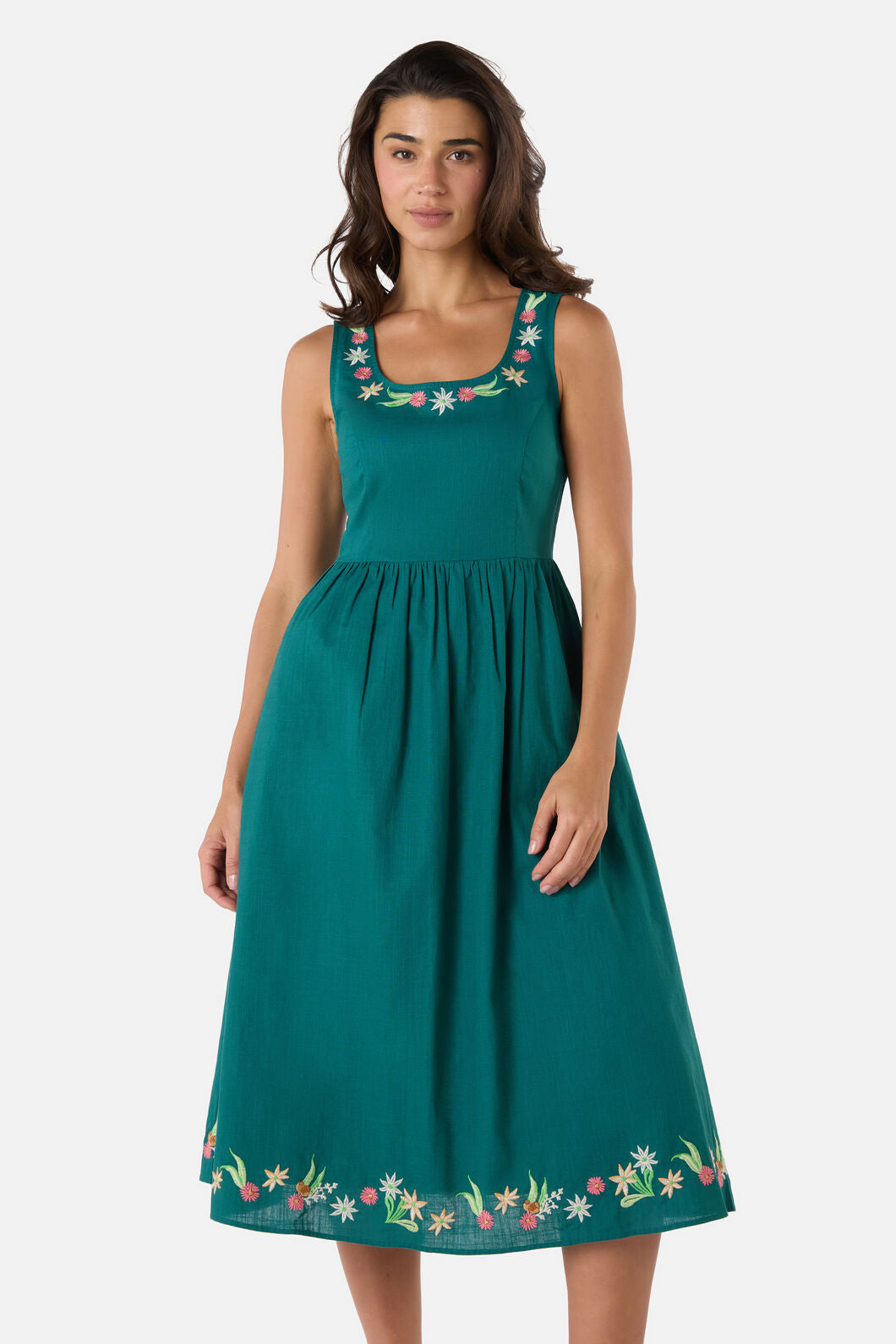 embroidered dress australia Ashleigh Embroidered Dress – Orange Sherbet Boutique main image 1