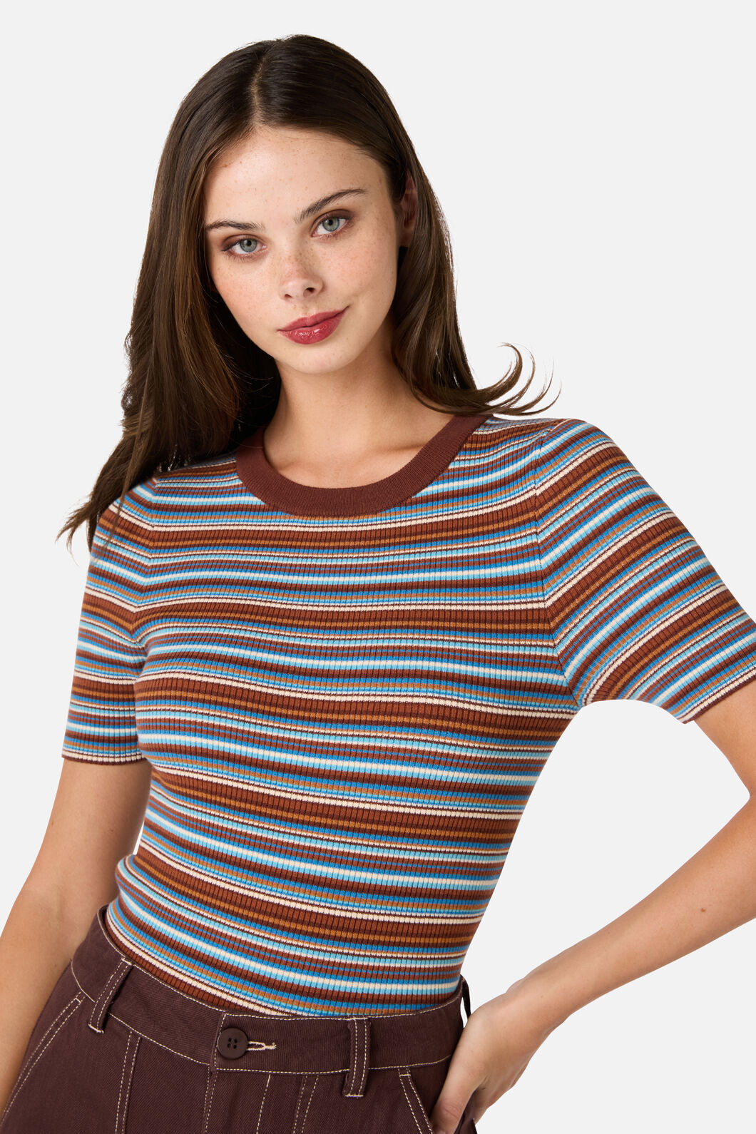 Adelaide Stripe Rib Knit Top – Princess Highway
