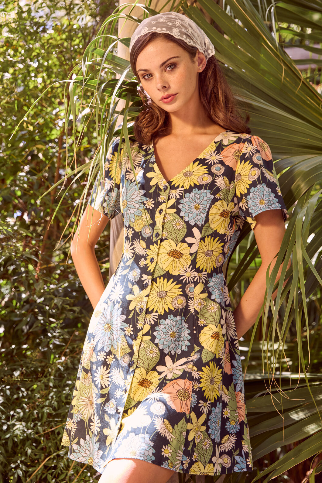 princess highway green dress Viva Floral Midi Wrap Dress – Princess Highway main image 1
