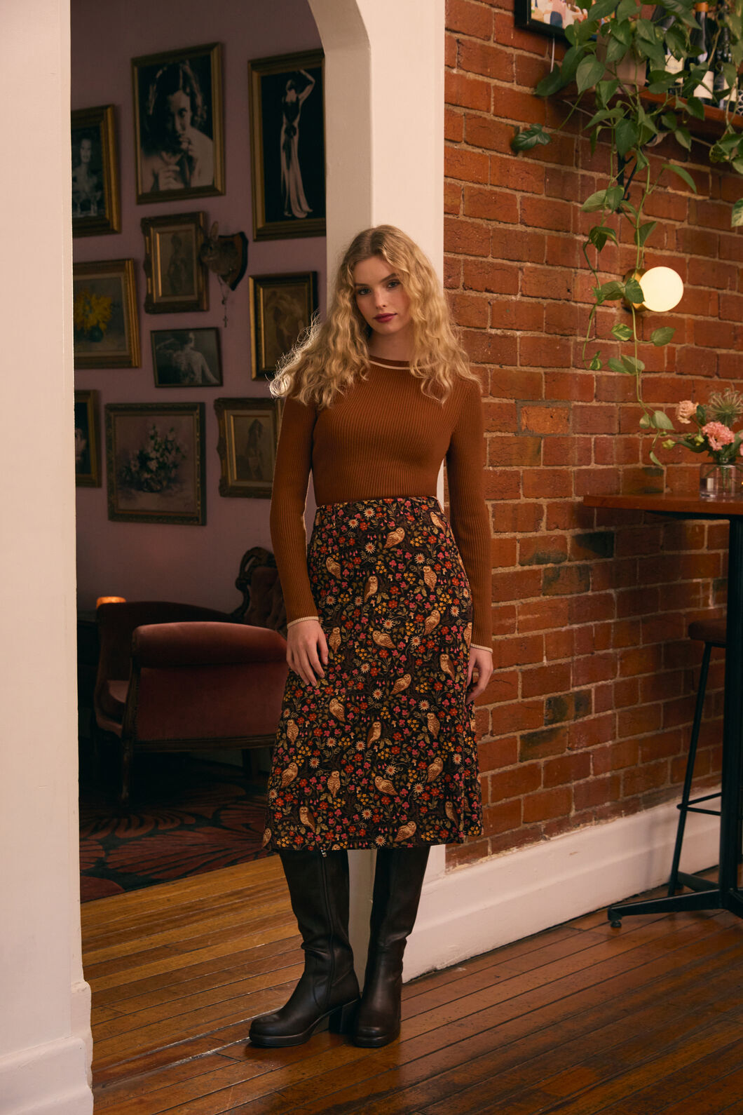 Forest Owl Cord Midi Skirt – Princess Highway