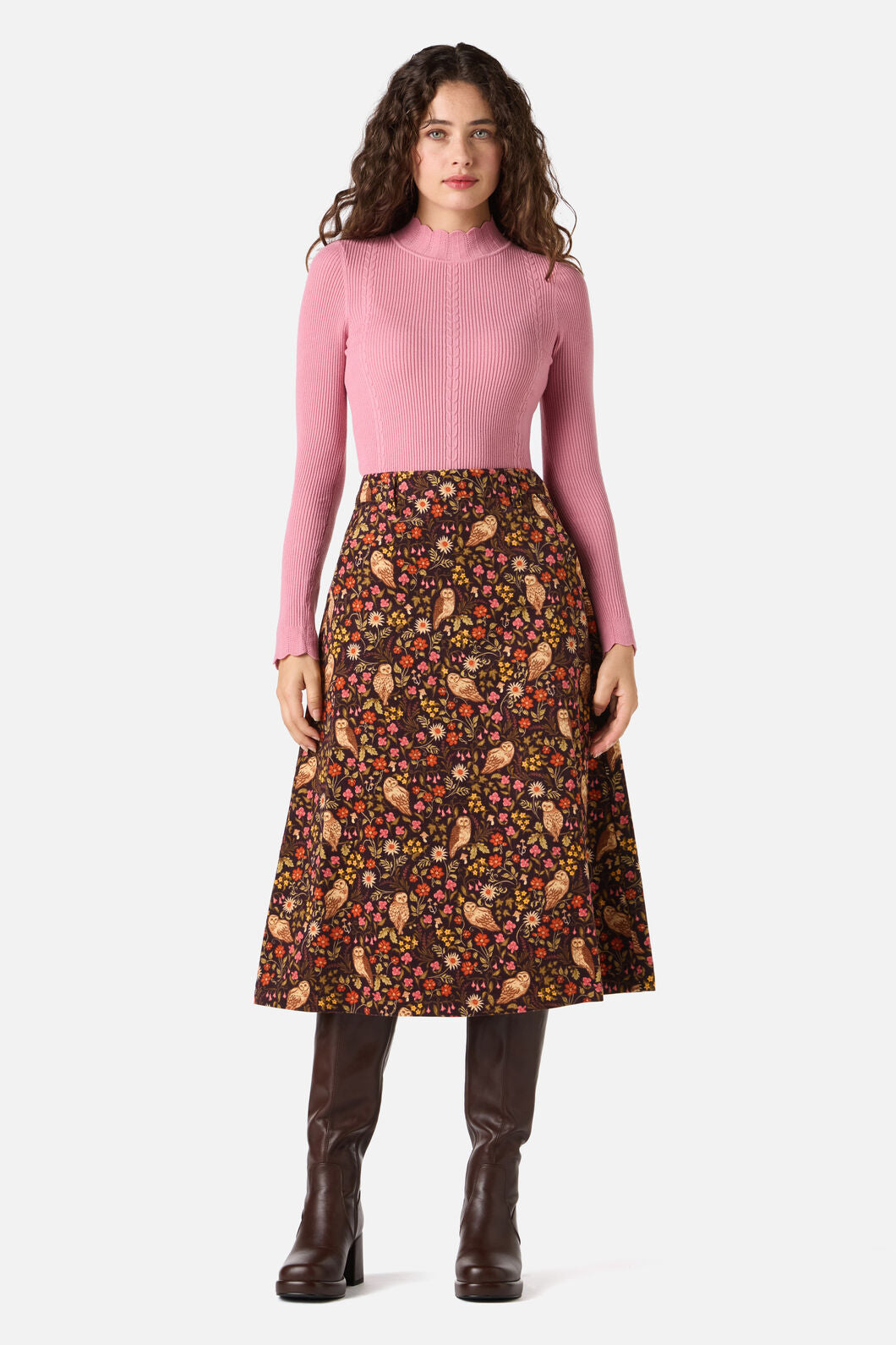Forest Owl Cord Midi Skirt – Princess Highway