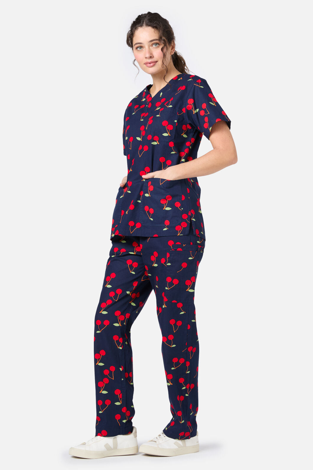 Princess Highway - Sweet Cherry Scrub Set - navy