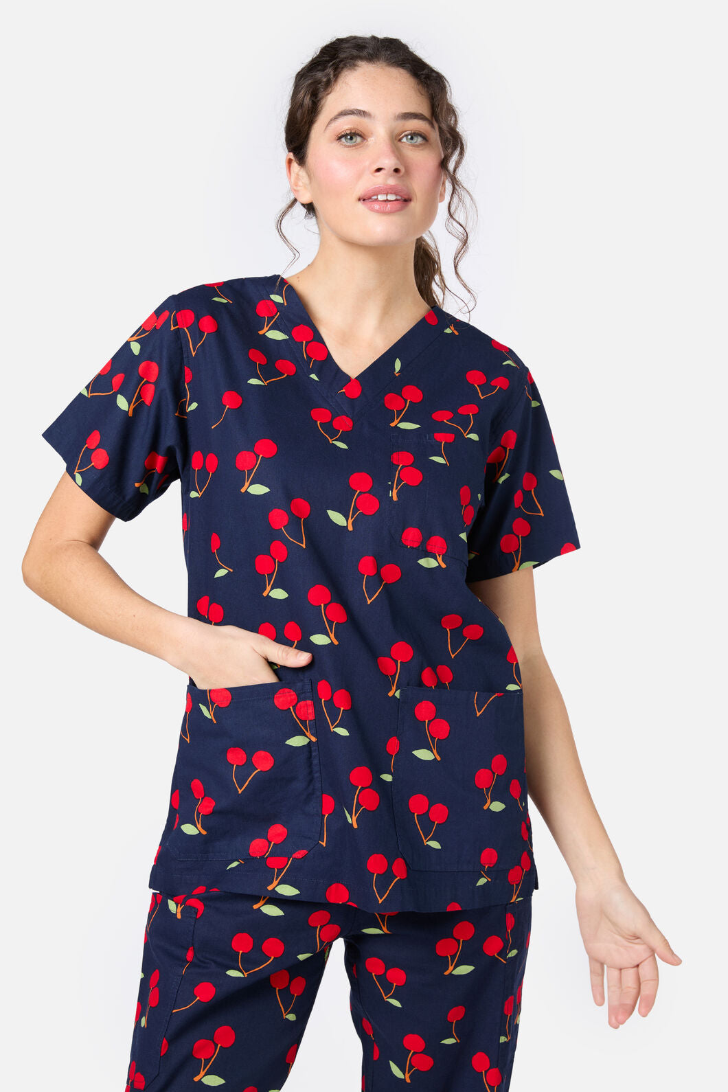 Princess Highway - Sweet Cherry Scrub Set - navy