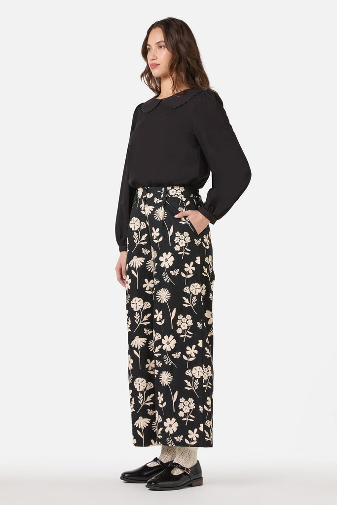 box pleated culotte - madder & lotus bloom