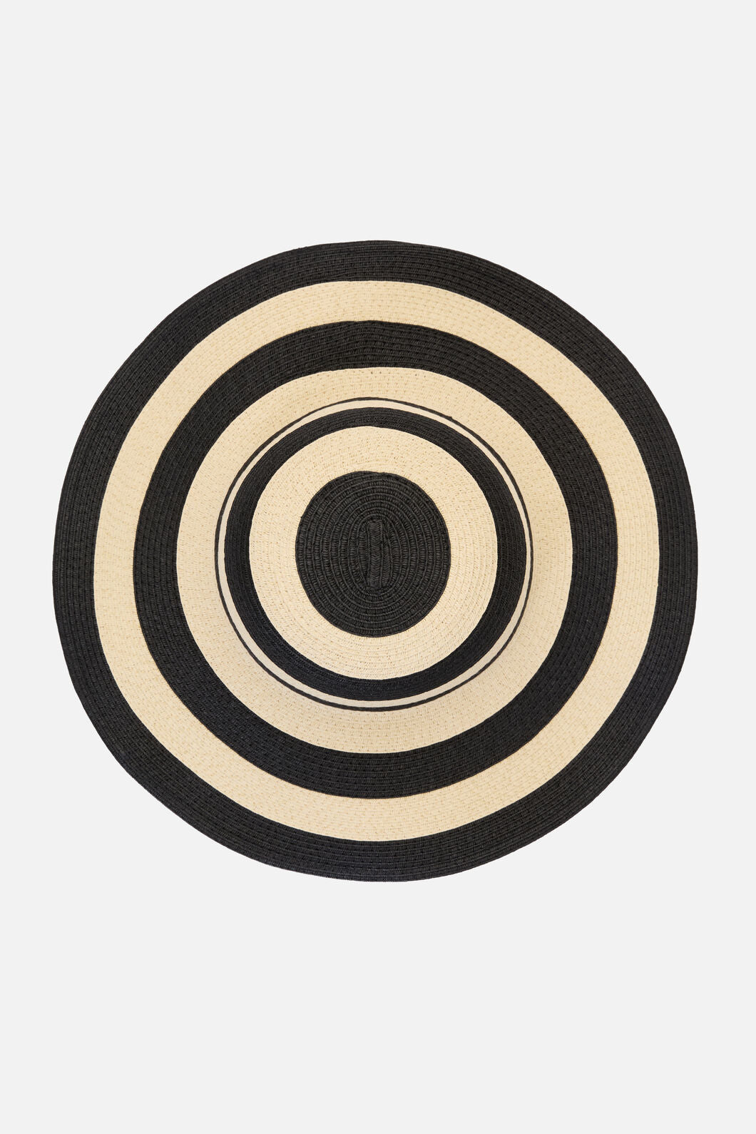 Princess Highway - Black & Cream Straw Sun Hat - black