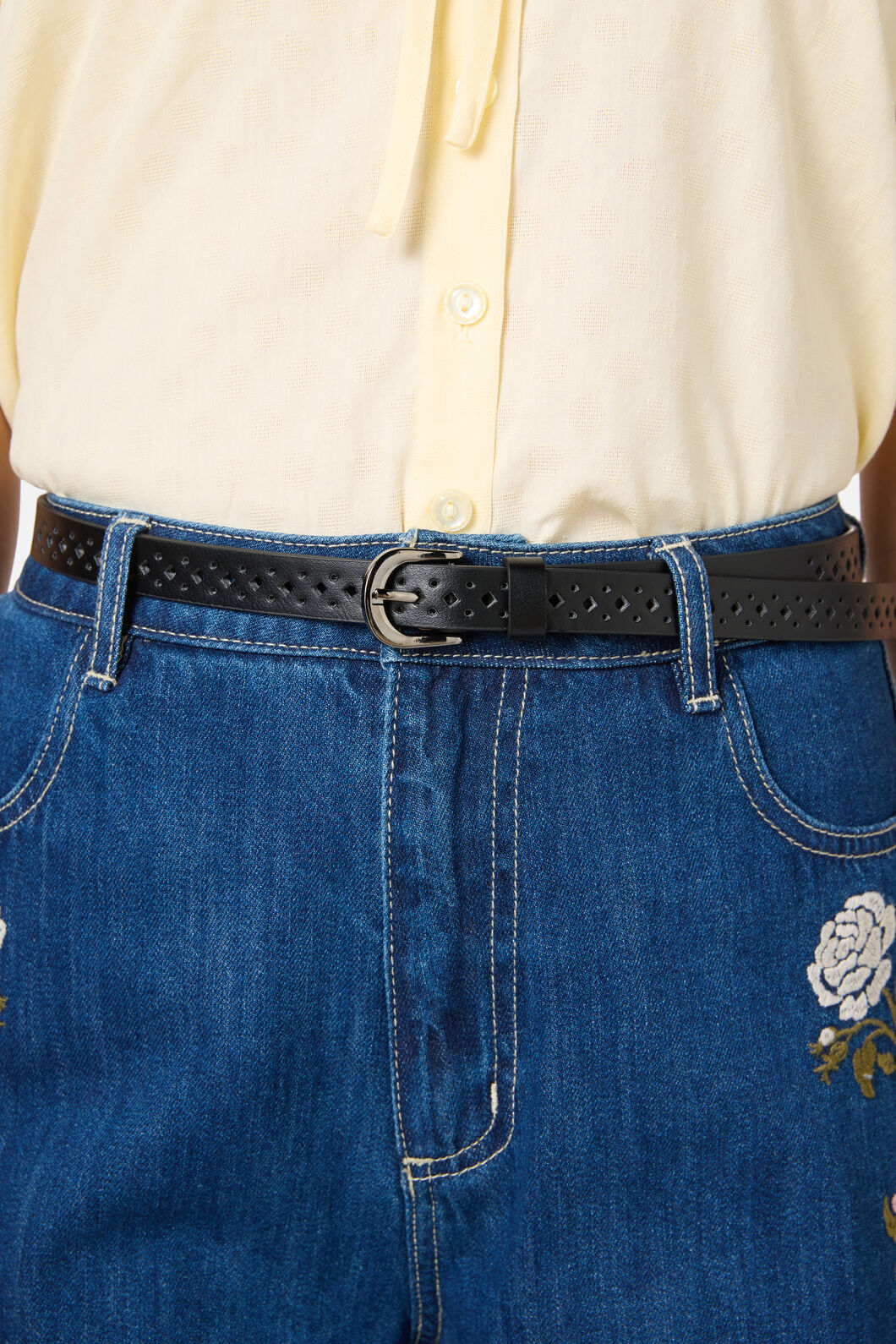 Princess Highway - Black Cut Out Belt - black