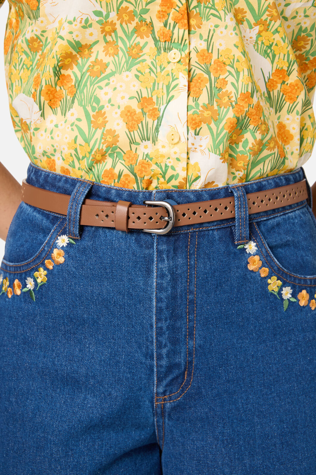 Princess Highway - Tan Cut Out Belt - tan