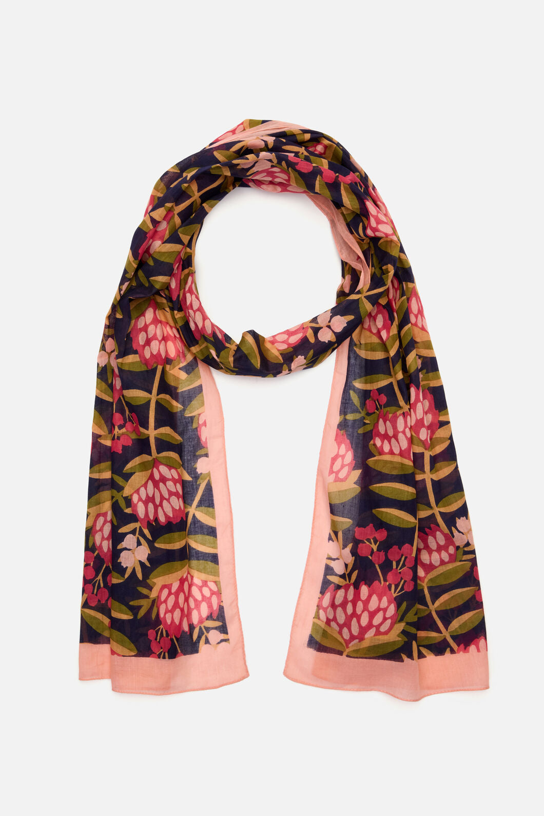 Princess Highway - Protea Cotton Scarf - navy