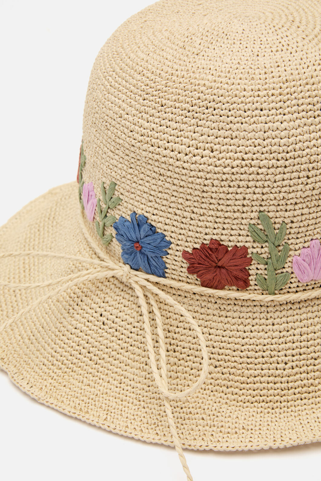 Princess Highway - Floral Embroidered Sun Hat - natural