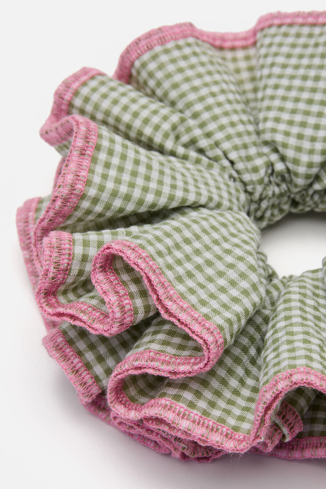 Princess Highway - Green Gingham Scrunchie - green