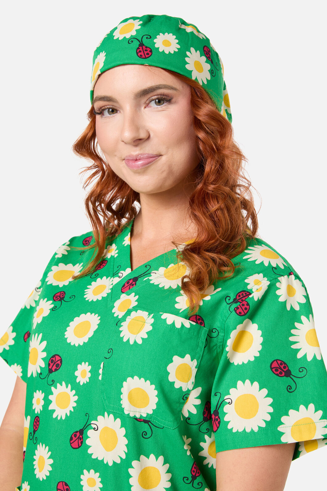 Princess Highway - Daisy Ladybird scrub hat - green