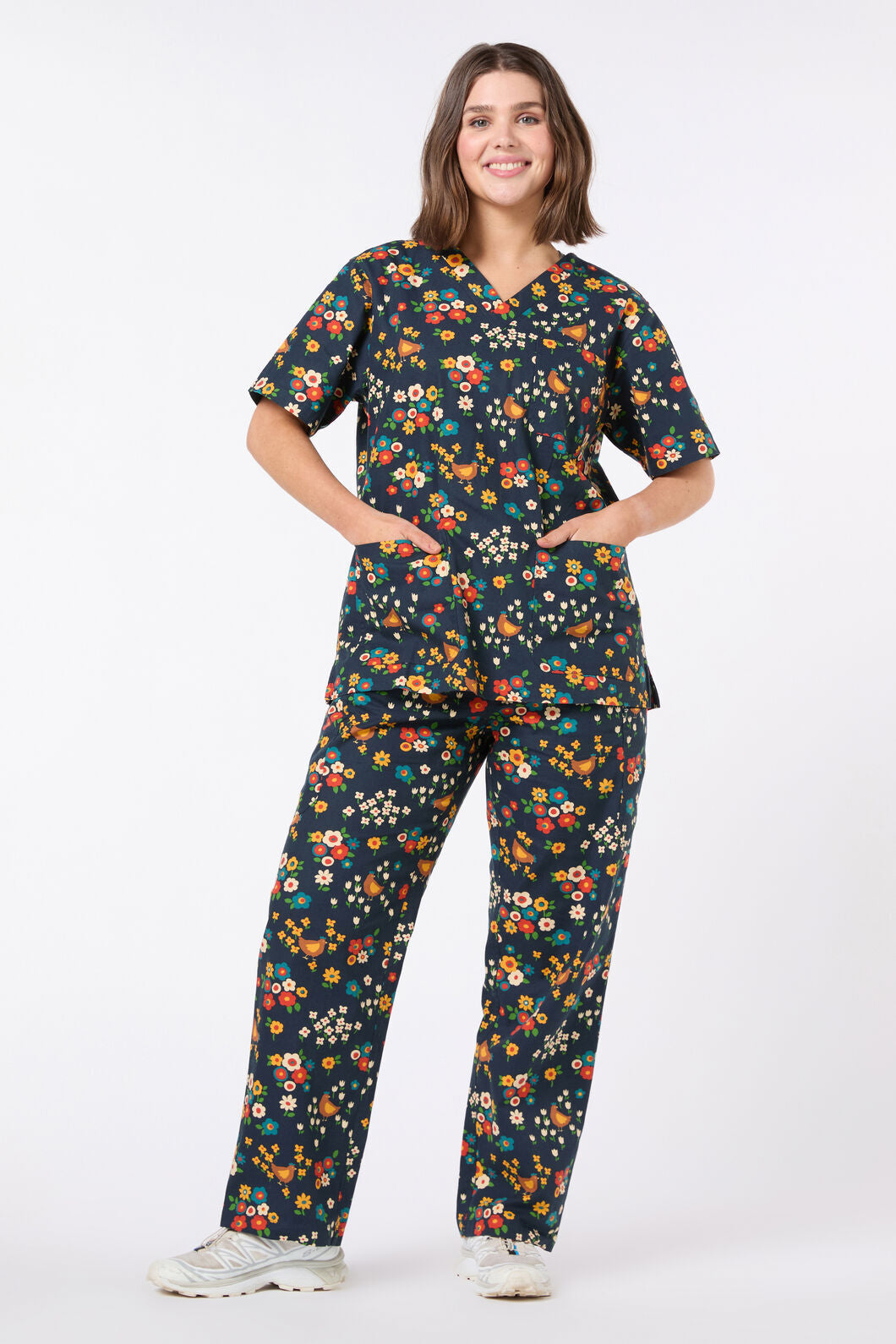 Princess Highway - Cute Chickens scrub set - navy