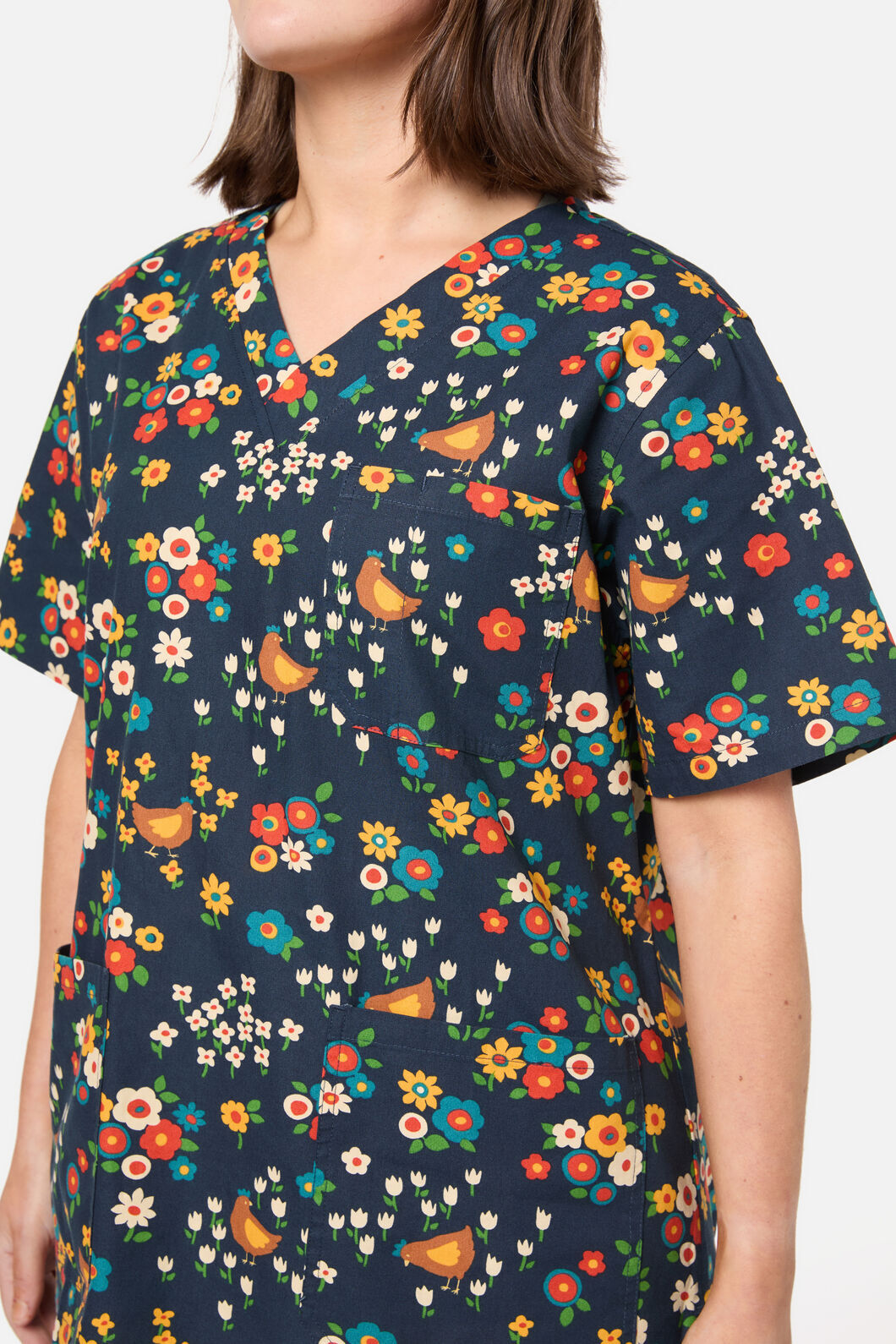 Princess Highway - Cute Chickens scrub set - navy