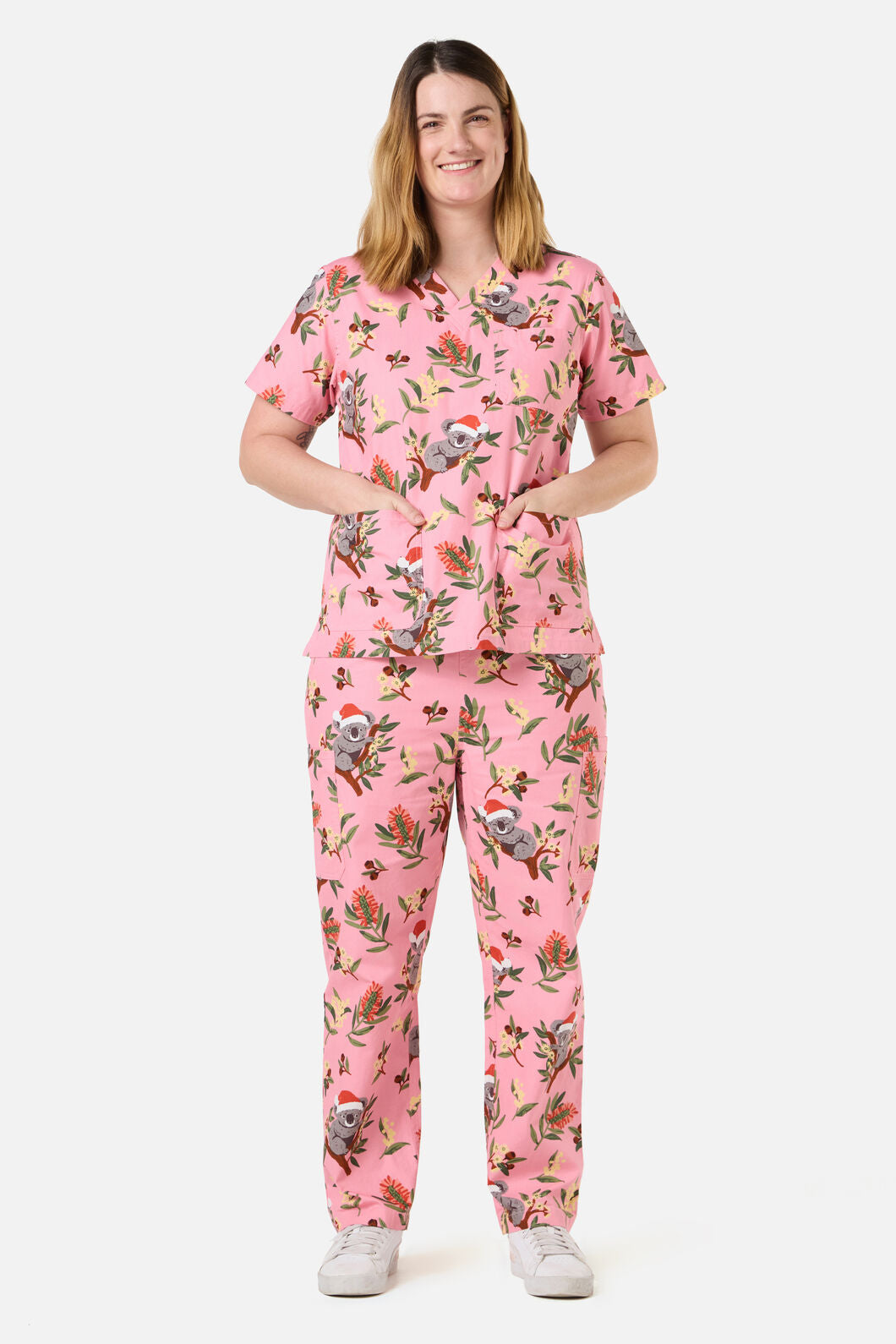 Princess Highway - CHRISTMAS KOALA PINK SCRUB SET - pink