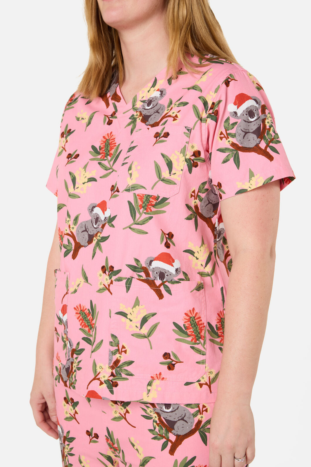 Princess Highway - CHRISTMAS KOALA PINK SCRUB SET - pink