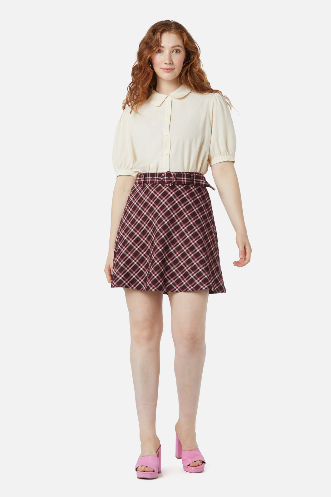 A line mini skirt check hotsell