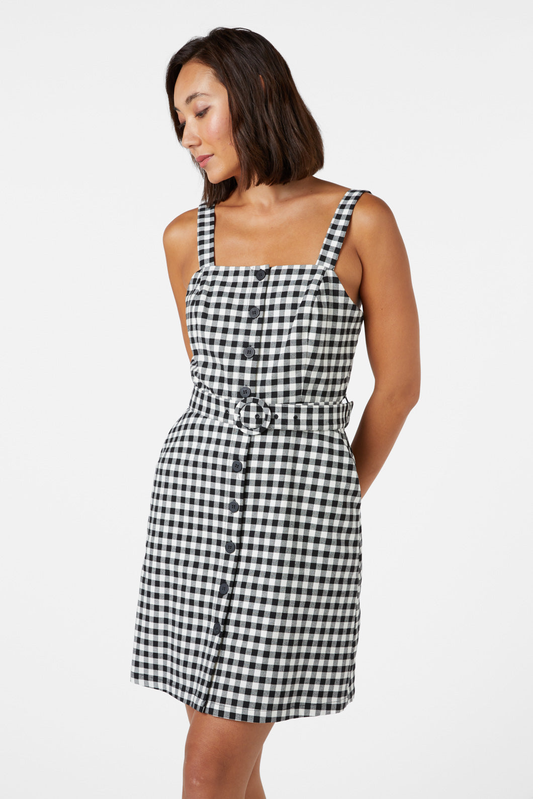 Gingham clearance pinafore dress