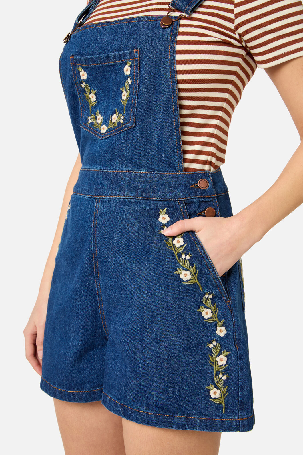 Esme Embroidered Short Overall Princess Highway Esme Embroidered Short Overall Princess Highway