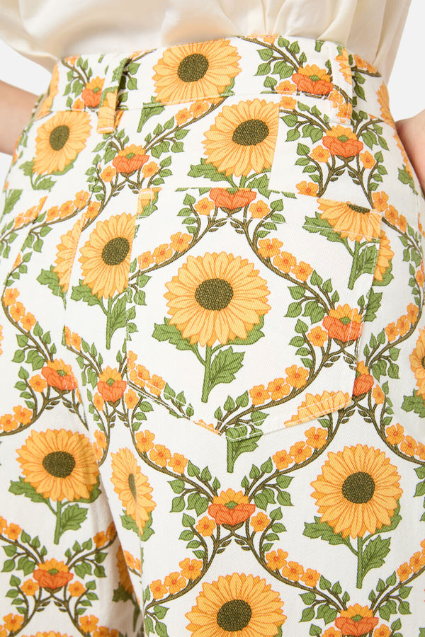 Princess Highway - Sunflower Printed Jean - cream