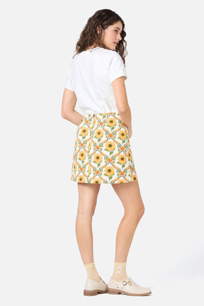 Princess Highway - Sunflower Mini Skirt - cream