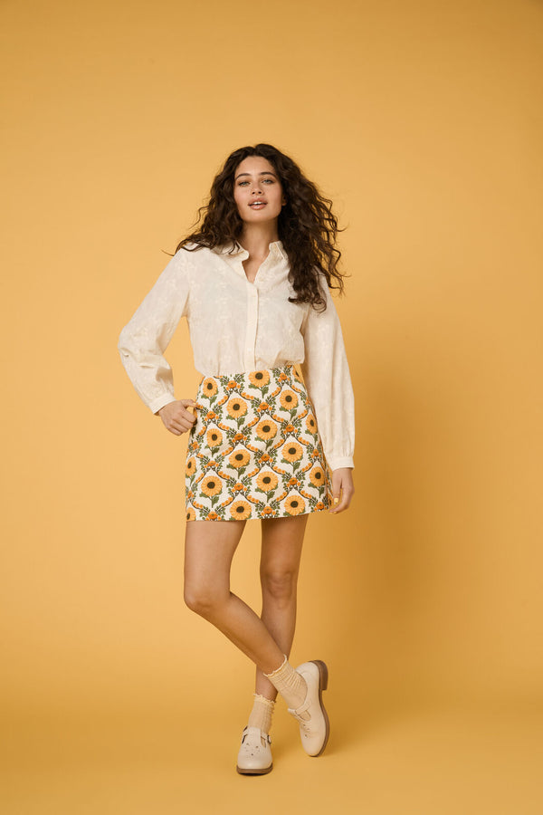 Princess Highway - Sunflower Mini Skirt - cream