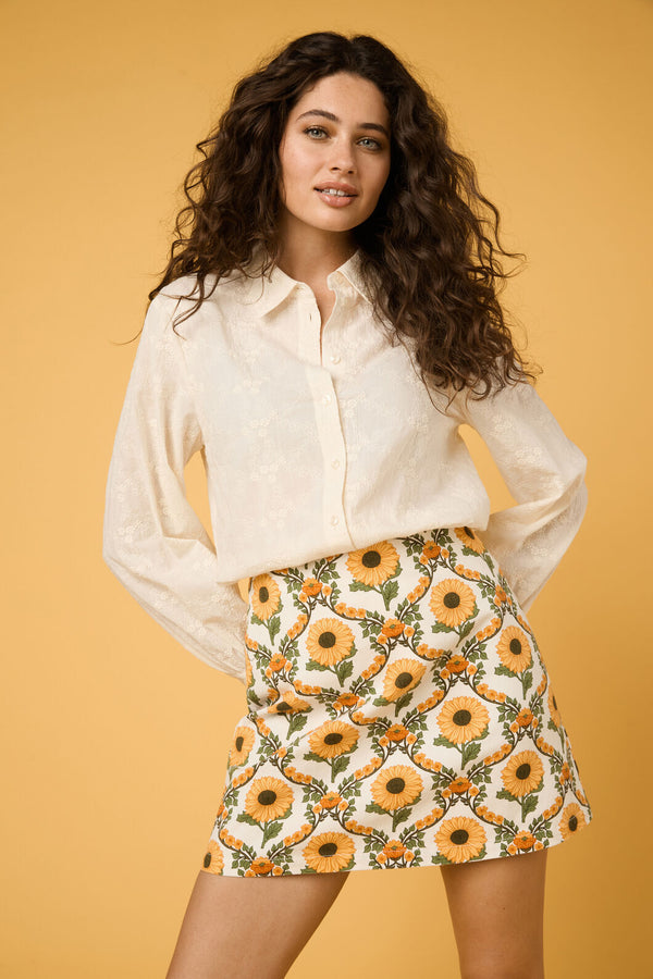 Princess Highway - Sunflower Mini Skirt - cream